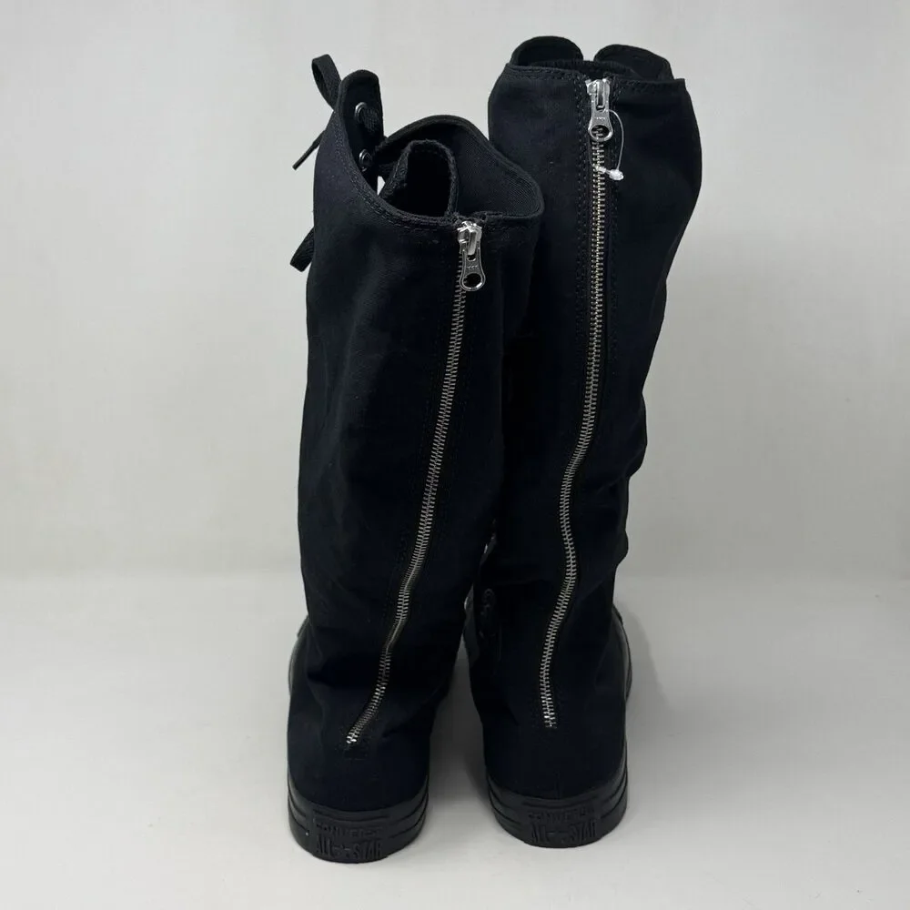 Converse XXHI Knee High Sneakers Mens 13 Triple Black Back Zipper Skater Punk - Picture 9 of 14